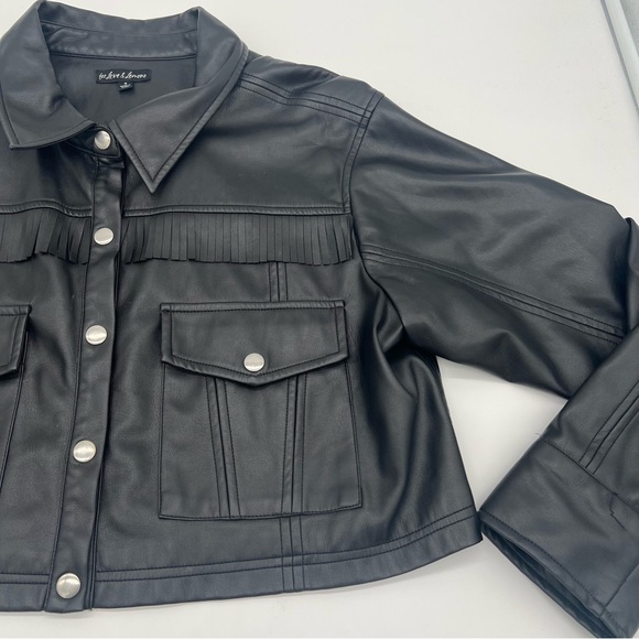 For Love & Lemons Afton Cropped Faux Leather Jacket – Size S - Picture 5 of 15